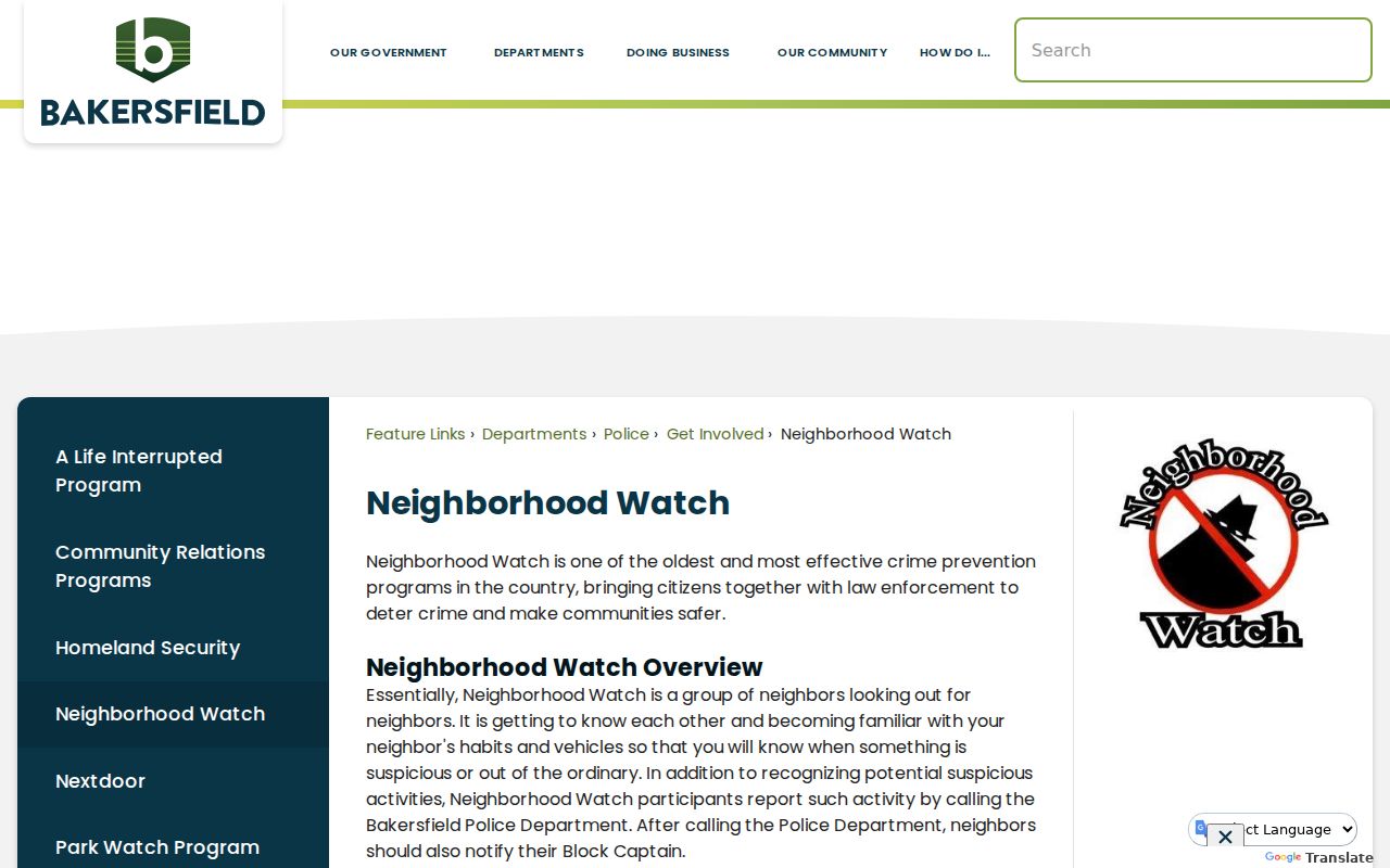Kern County neighbors Bakersfield Neighborhood Watch