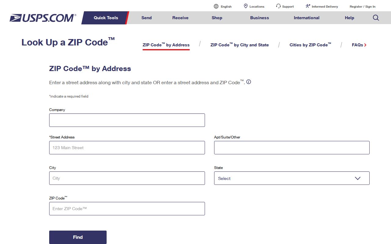 Kern County ZIP code directory USPS address lookup
