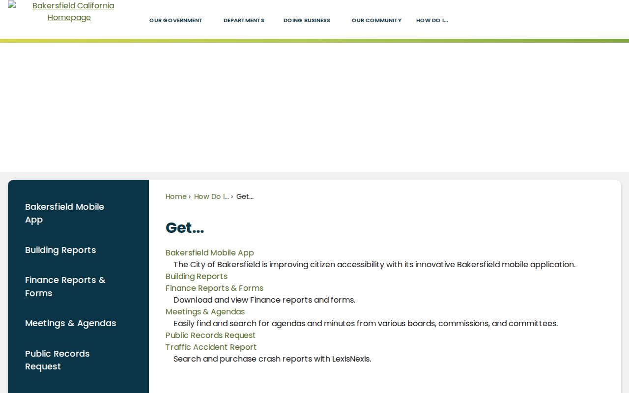 Kern County ZIP code directory Bakersfield city services